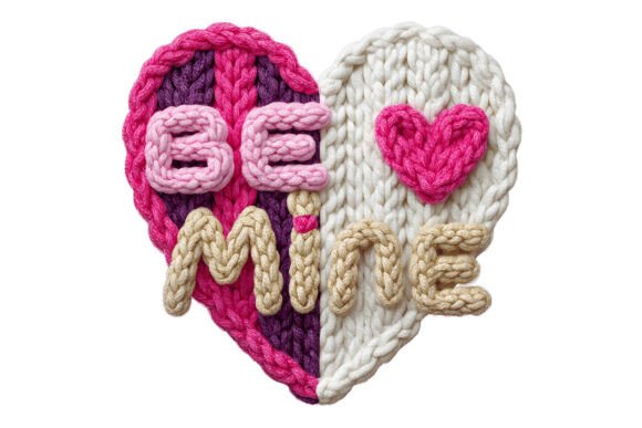 Download Be Mine Knitted Heart PNG - Premium Resources