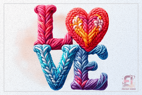 Download Valentine Love with Knitted Heart PNG - Knitted heart png Collection