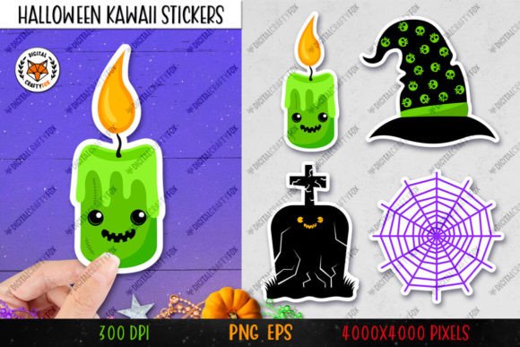 Download Halloween Kawaii Stickers PNG, Printable - Printable Collection