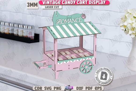 Download Vintage Candy Cart Display Laser Cut|CNC - Premium Resources