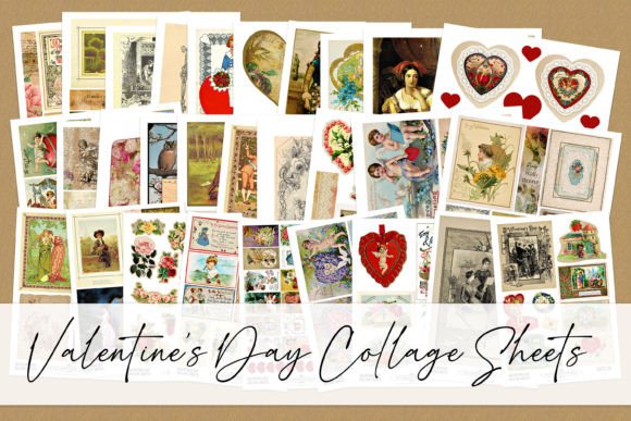 Download Vintage Valentine's Day Collage Sheets - Premium Bundle