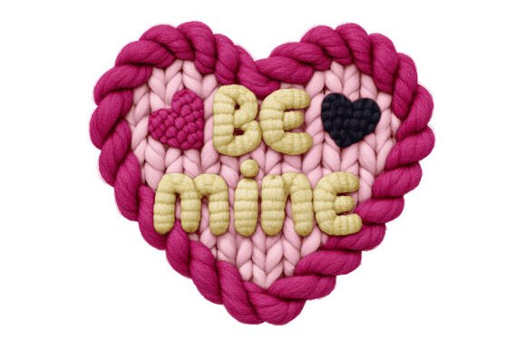 Download Be Mine Knitted Heart PNG - Premium Bundle