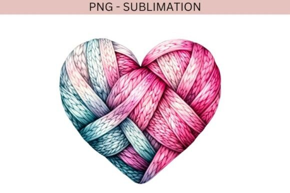 Download Valentine Knitted Heart Png Design - Knitted heart png Collection