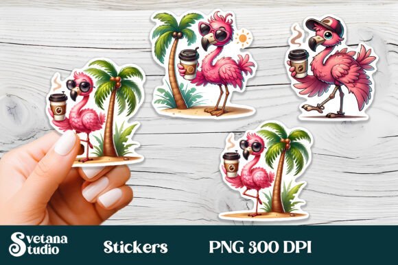 Download Funny Flamingo Stickers PNG Printable - Printable Collection