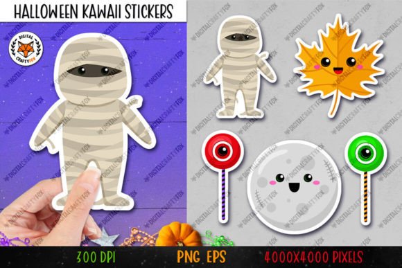 Download Halloween Kawaii Stickers PNG, Printable - Printable Collection